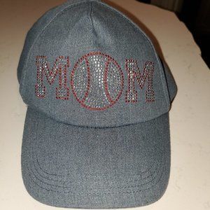 Adorable  Baseball "MOM" hat with velcro strap